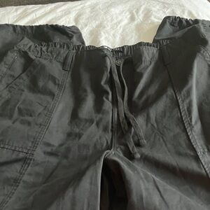 Black Elastic Drawstring Scrub Pants
